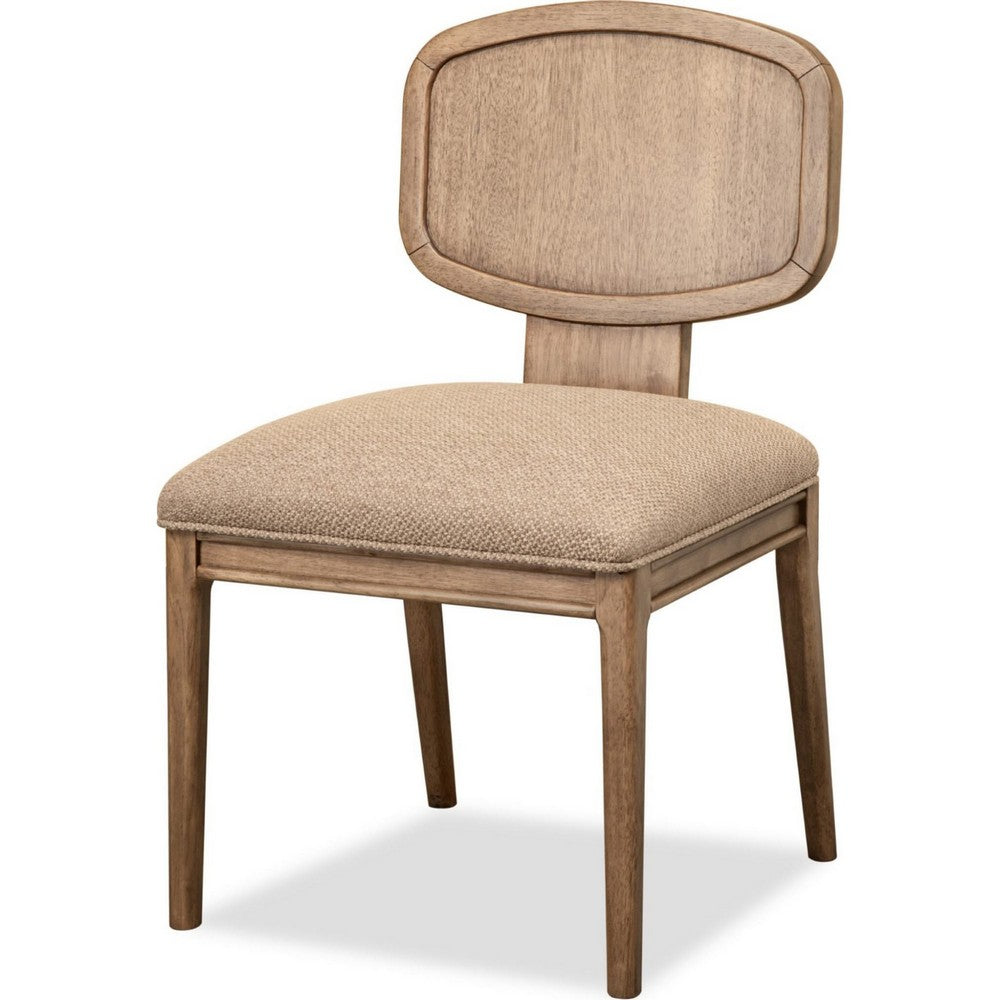 Carlos Dining Chair, Turned Legs, Chenille Fabric, Brown Mango Wood-BM355077