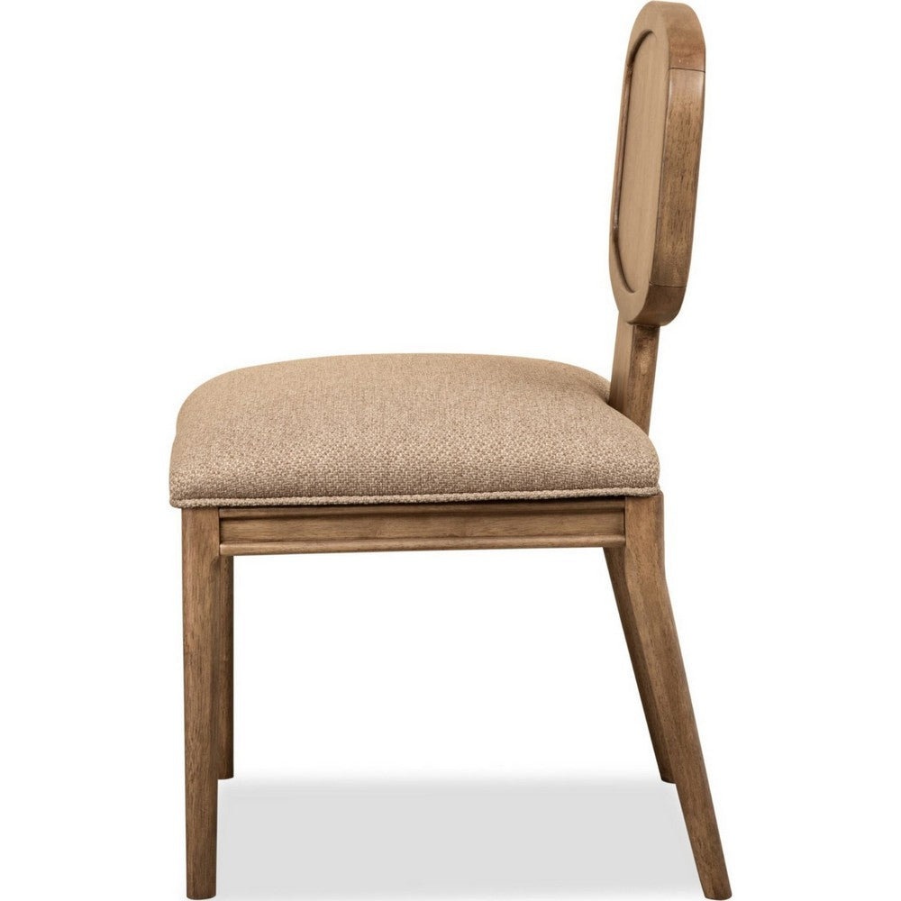 Carlos Dining Chair, Turned Legs, Chenille Fabric, Brown Mango Wood-BM355077