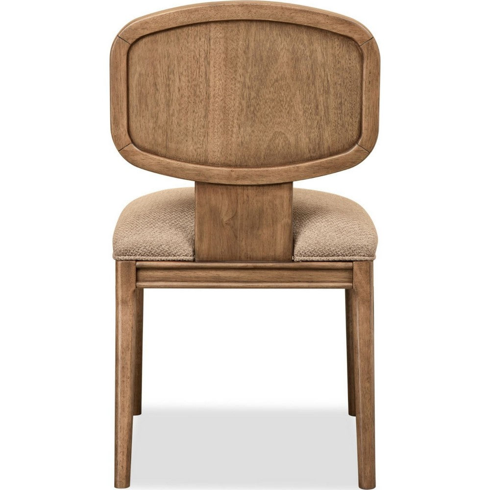 Carlos Dining Chair, Turned Legs, Chenille Fabric, Brown Mango Wood-BM355077