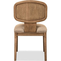 Carlos Dining Chair, Turned Legs, Chenille Fabric, Brown Mango Wood-BM355077