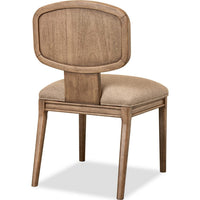 Carlos Dining Chair, Turned Legs, Chenille Fabric, Brown Mango Wood-BM355077