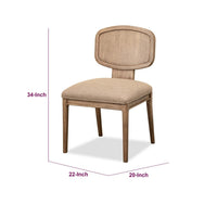 Carlos Dining Chair, Turned Legs, Chenille Fabric, Brown Mango Wood-BM355077