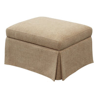 Coly Skirted Ottoman w Storage, Foam Cushion, Tan Brown Chenille 28 Inch-BM355098