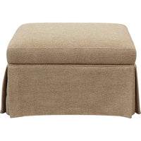 Coly Skirted Ottoman w Storage, Foam Cushion, Tan Brown Chenille 28 Inch-BM355098