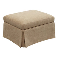 Coly Skirted Ottoman w Storage, Foam Cushion, Tan Brown Chenille 28 Inch-BM355098