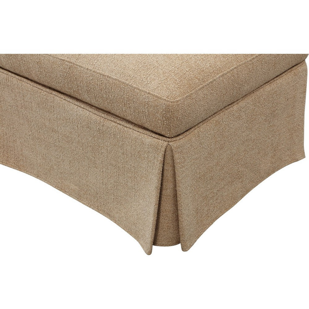 Coly Skirted Ottoman w Storage, Foam Cushion, Tan Brown Chenille 28 Inch-BM355098