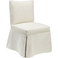 Kyro Skirted Dining Chair, Parsons Back, Foam Fill Striped Ivory Chenille-BM355101