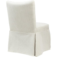 Kyro Skirted Dining Chair, Parsons Back, Foam Fill Striped Ivory Chenille-BM355101