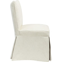 Kyro Skirted Dining Chair, Parsons Back, Foam Fill Striped Ivory Chenille-BM355101