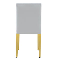 Reeva Dining Chairs with Gold Metal Legs, Set of 4, Gray Faux Leather - BM355107