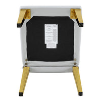 Reeva Dining Chairs with Gold Metal Legs, Set of 4, Gray Faux Leather - BM355107