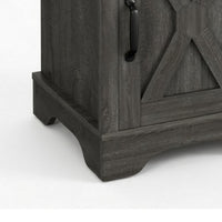 Layla Nightstand, Charging Station, Shelf, and Cabinet, Dark Gray Wood - BM355109