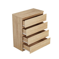 Bambi Handle-Free Tall Dresser Chest with 4 Drawers, Natural Wood - BM355110