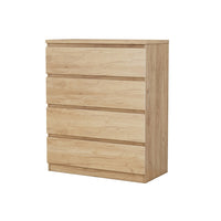 Bambi Handle-Free Tall Dresser Chest with 4 Drawers, Natural Wood - BM355110