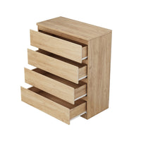 Bambi Handle-Free Tall Dresser Chest with 4 Drawers, Natural Wood - BM355110