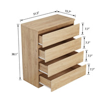 Bambi Handle-Free Tall Dresser Chest with 4 Drawers, Natural Wood - BM355110
