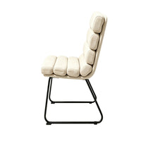 Saina Modern Dining Chairs with Metal Frame, Set of 2, Beige Fabric - BM355112