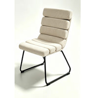 Saina Modern Dining Chairs with Metal Frame, Set of 2, Beige Fabric - BM355112
