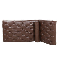 Emery Chaise Lounge with Rolling Pillow, Dark Brown Tufted Faux Leather - BM355113