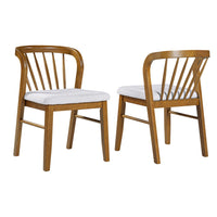 Mitch Windsor-Style Dining Chairs, Set of 2, Rubberwood, Beige Seat - BM355120