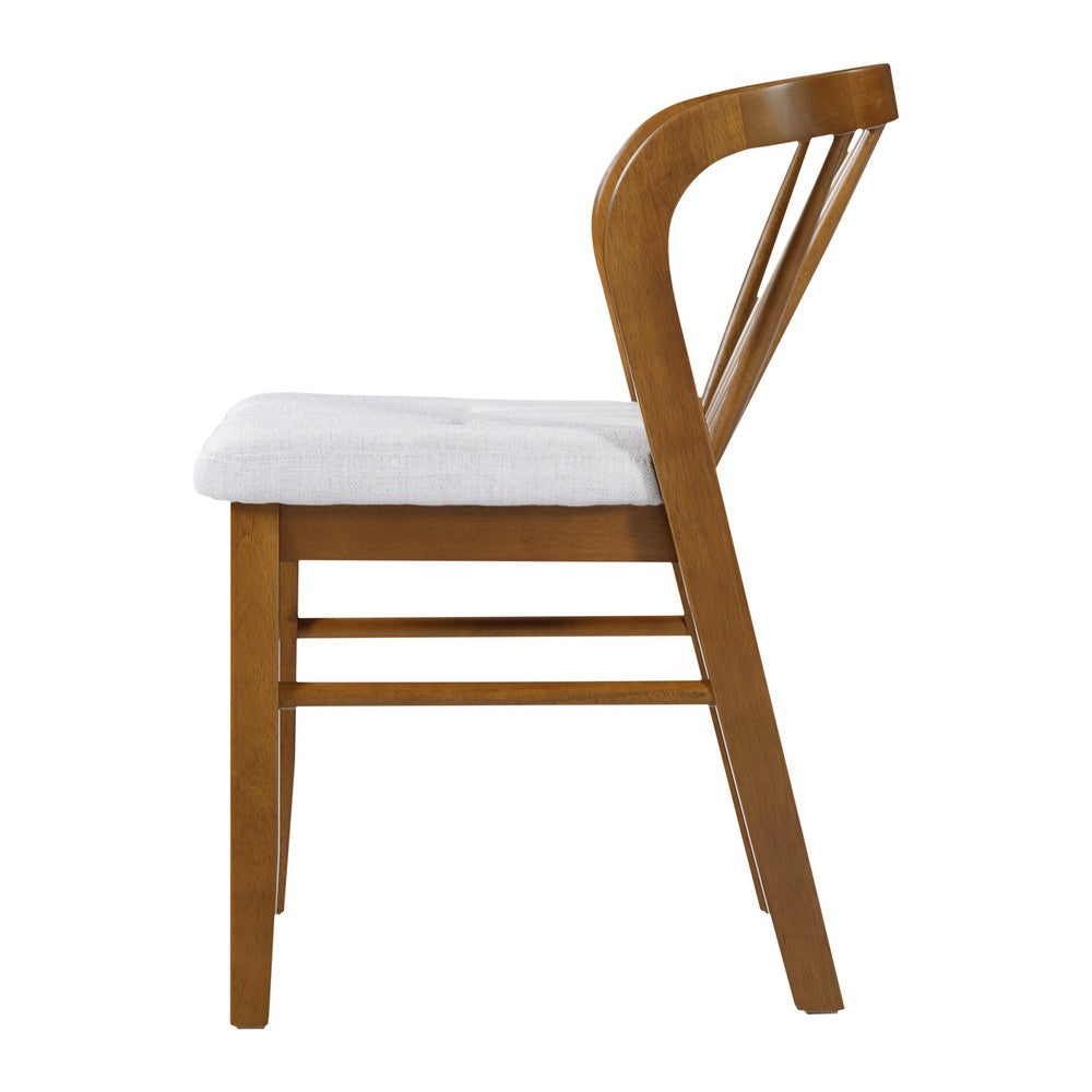 Mitch Windsor-Style Dining Chairs, Set of 2, Rubberwood, Beige Seat - BM355120