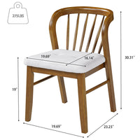 Mitch Windsor-Style Dining Chairs, Set of 2, Rubberwood, Beige Seat - BM355120