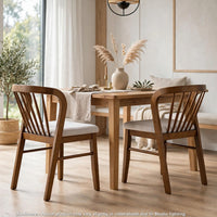 Mitch Windsor-Style Dining Chairs, Set of 2, Rubberwood, Beige Seat - BM355120