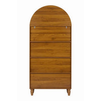 Carlos Arched Storage Cabinet, Carved Details, Open Shelves, Walnut 67 Inch - BM355121