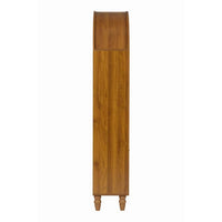 Carlos Arched Storage Cabinet, Carved Details, Open Shelves, Walnut 67 Inch - BM355121