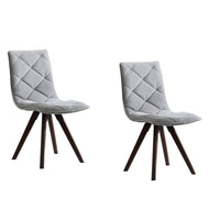 Kayra Dining Chairs with Solid Wood Legs, Set of 2, Gray Fabric - BM355122