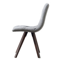 Kayra Dining Chairs with Solid Wood Legs, Set of 2, Gray Fabric - BM355122