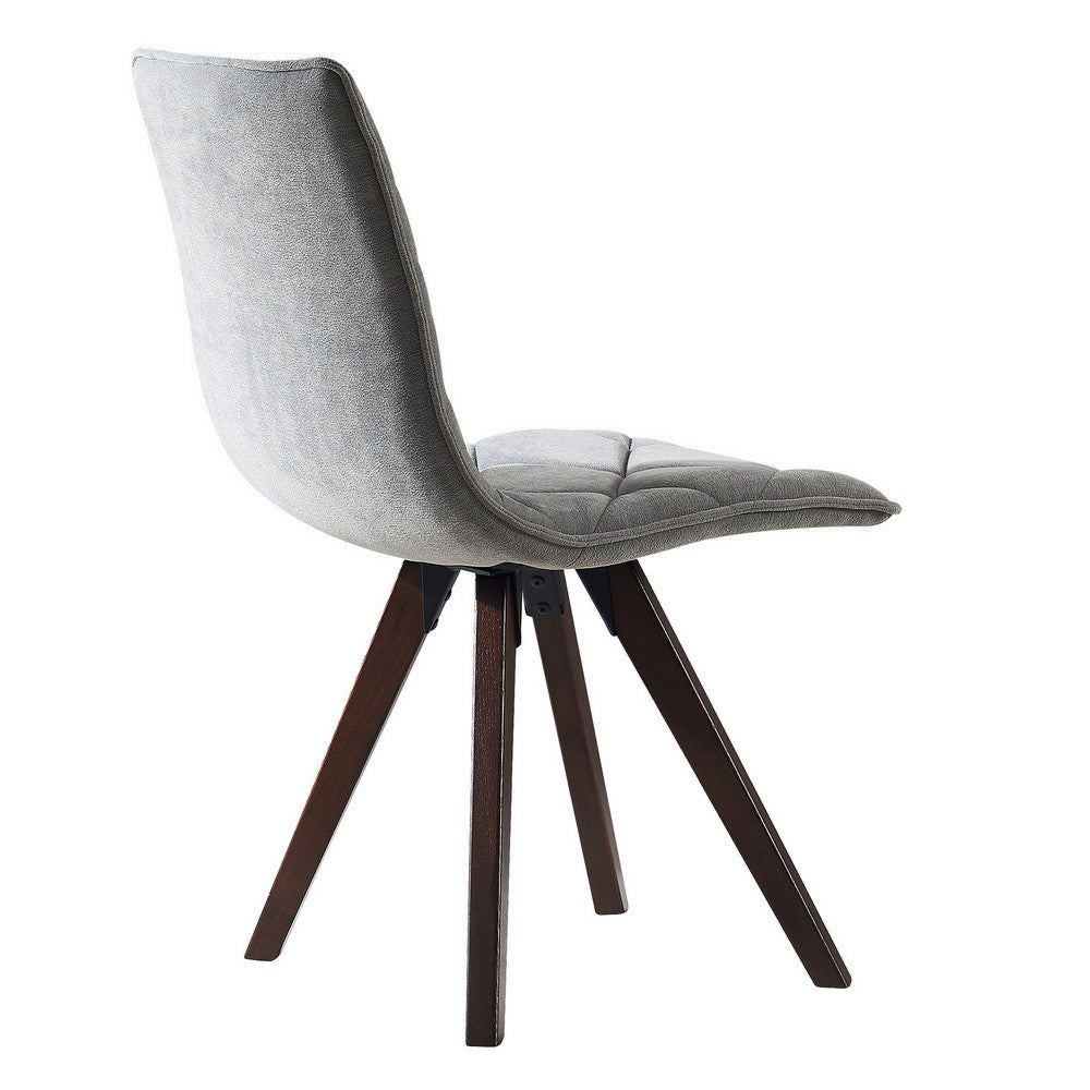 Kayra Dining Chairs with Solid Wood Legs, Set of 2, Gray Fabric - BM355122