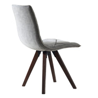Kayra Dining Chairs with Solid Wood Legs, Set of 2, Gray Fabric - BM355122