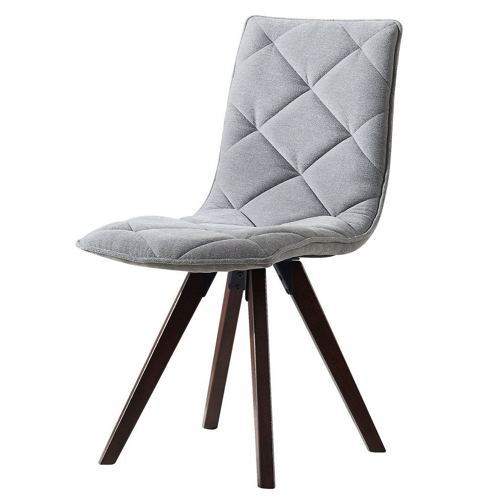 Kayra Dining Chairs with Solid Wood Legs, Set of 2, Gray Fabric - BM355122