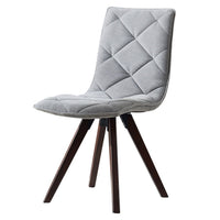 Kayra Dining Chairs with Solid Wood Legs, Set of 2, Gray Fabric - BM355122
