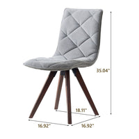 Kayra Dining Chairs with Solid Wood Legs, Set of 2, Gray Fabric - BM355122
