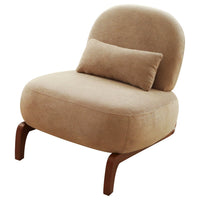 Darla Accent Chair, Set of 2, Brown Solid Wood Legs, Camel Velvet - BM355124