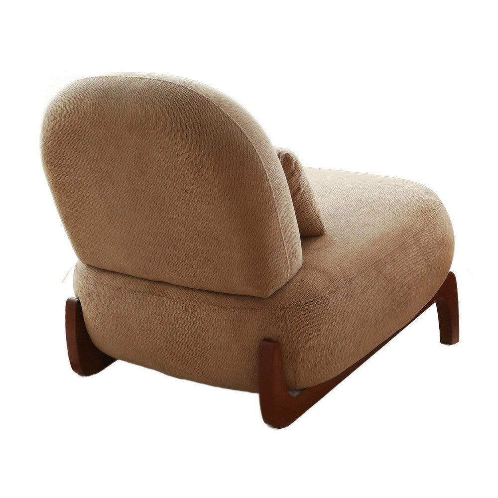 Darla Accent Chair, Set of 2, Brown Solid Wood Legs, Camel Velvet - BM355124