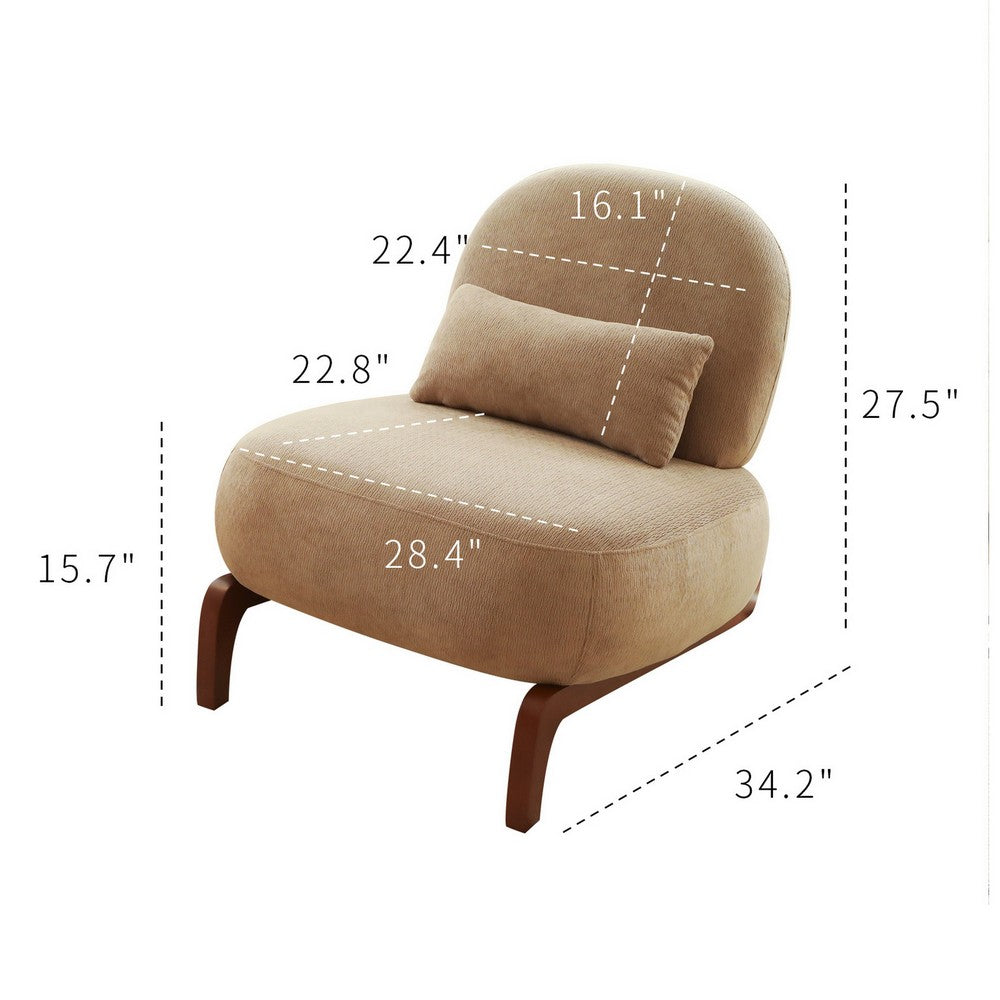 Darla Accent Chair, Set of 2, Brown Solid Wood Legs, Camel Velvet - BM355124
