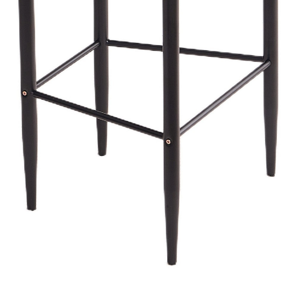 Avime Modern Barstool Chair, Set of 2, Gold Metal Armrests, Gray Fabric - BM355127