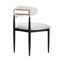 Claire Dining Chairs, Set of 2, Curve Back, Metal Legs, Beige Chenille - BM355128