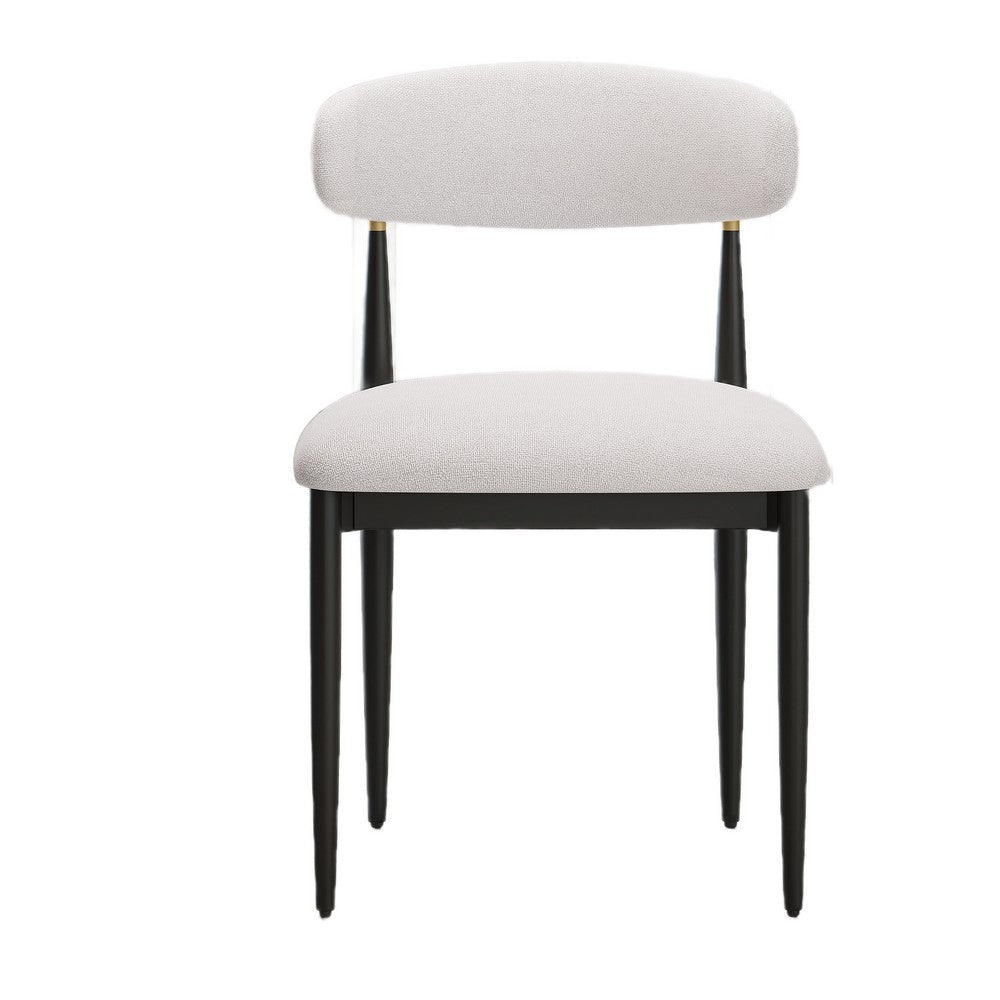 Claire Dining Chairs, Set of 2, Curve Back, Metal Legs, Beige Chenille - BM355128