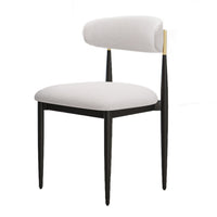 Claire Dining Chairs, Set of 2, Curve Back, Metal Legs, Beige Chenille - BM355128