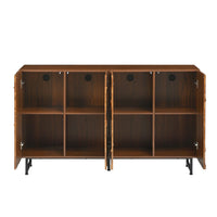 Lewis Wave Design Sideboard Cabinet, Adjustable Shelf, Walnut, 59 Inch - BM355131