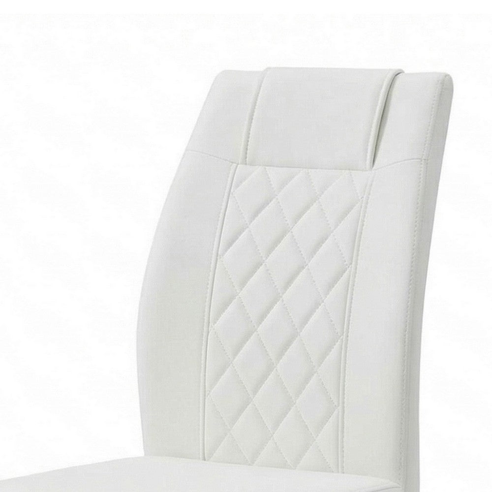 Verra Dining Chairs, Gold Metal Cantilever Frame, White Faux Leather - BM355134