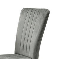 Fiona Dining Chairs with Black Metal Legs, Set of 4, Dark Gray Velvet-BM355135