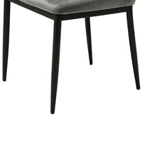 Fiona Dining Chairs with Black Metal Legs, Set of 4, Dark Gray Velvet-BM355135