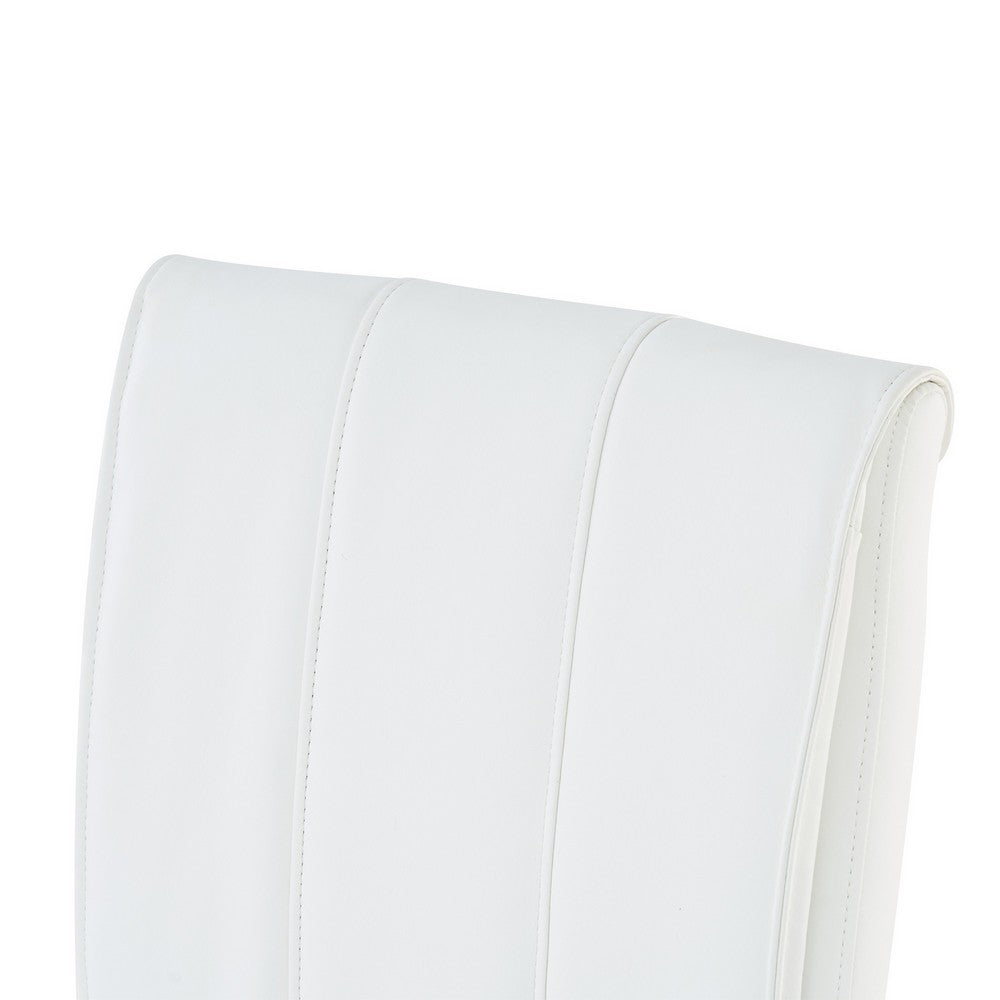 Xylo Dining Chairs, Gold Cantilever Metal, Set of 4, White Faux Leather - BM355136