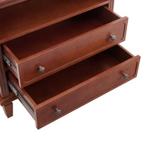 Cyna Nightstand with USB Ports, 2 Drawers and Shelf, Walnut Brown Wood - BM355137