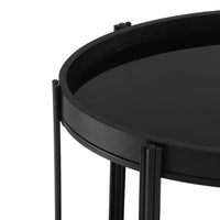 Wyna Serving Bar Cart with Tempered Glass Shelves, Casters, Black Wood 31 Inch - BM355140